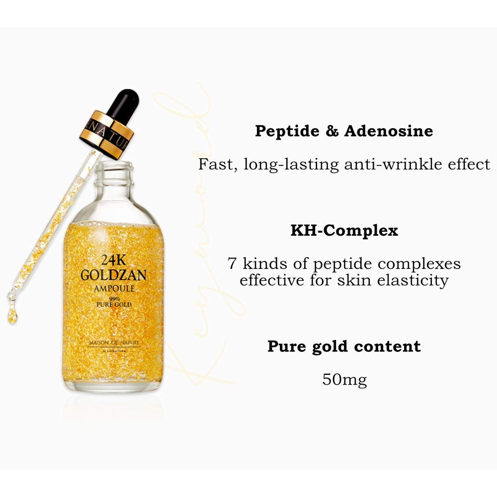 24K Goldzan Facial Serum Ampoule Pure Gold 99.9% Maison De Nature 100 ml